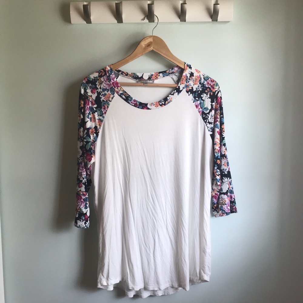 Floral baseball tee